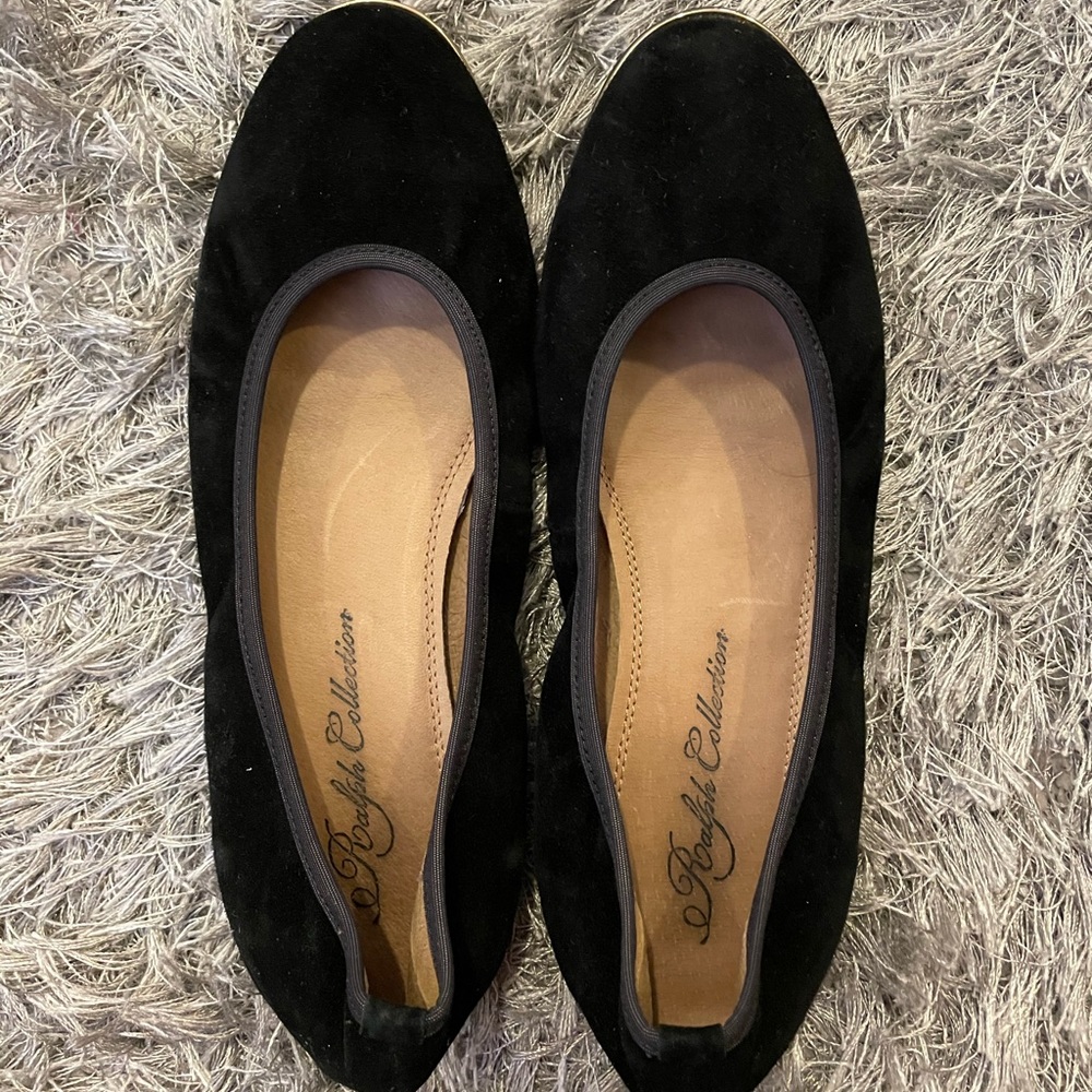 Black suede flats